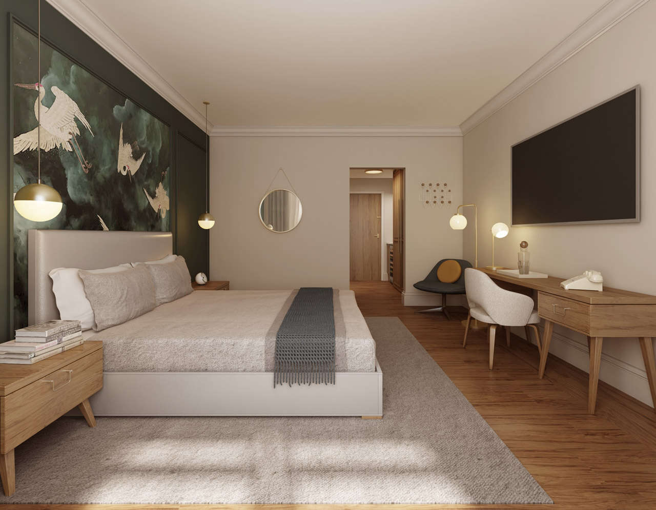 Rendering of a room at the Martin House