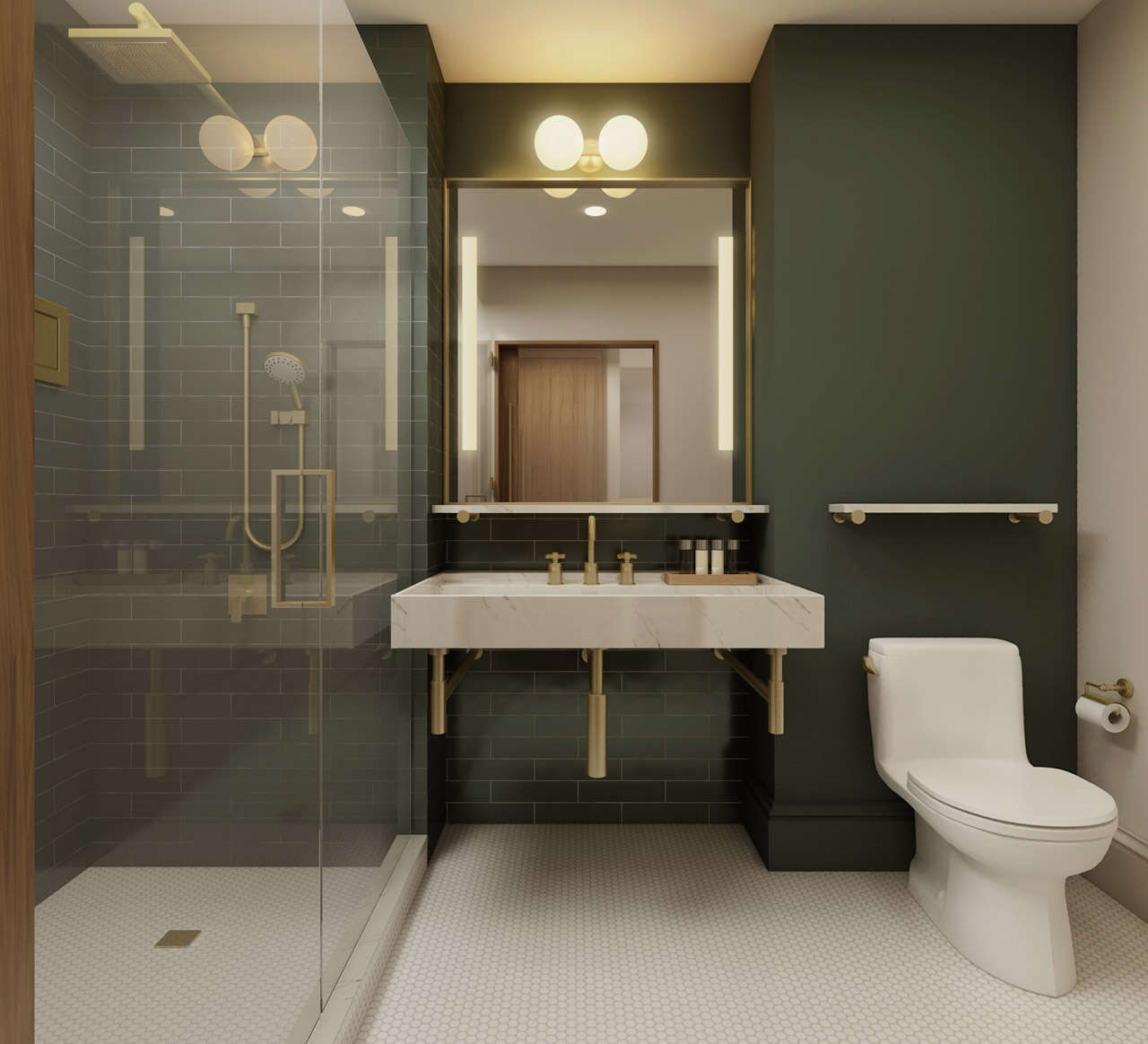 Rendering of a Martin House bathroom