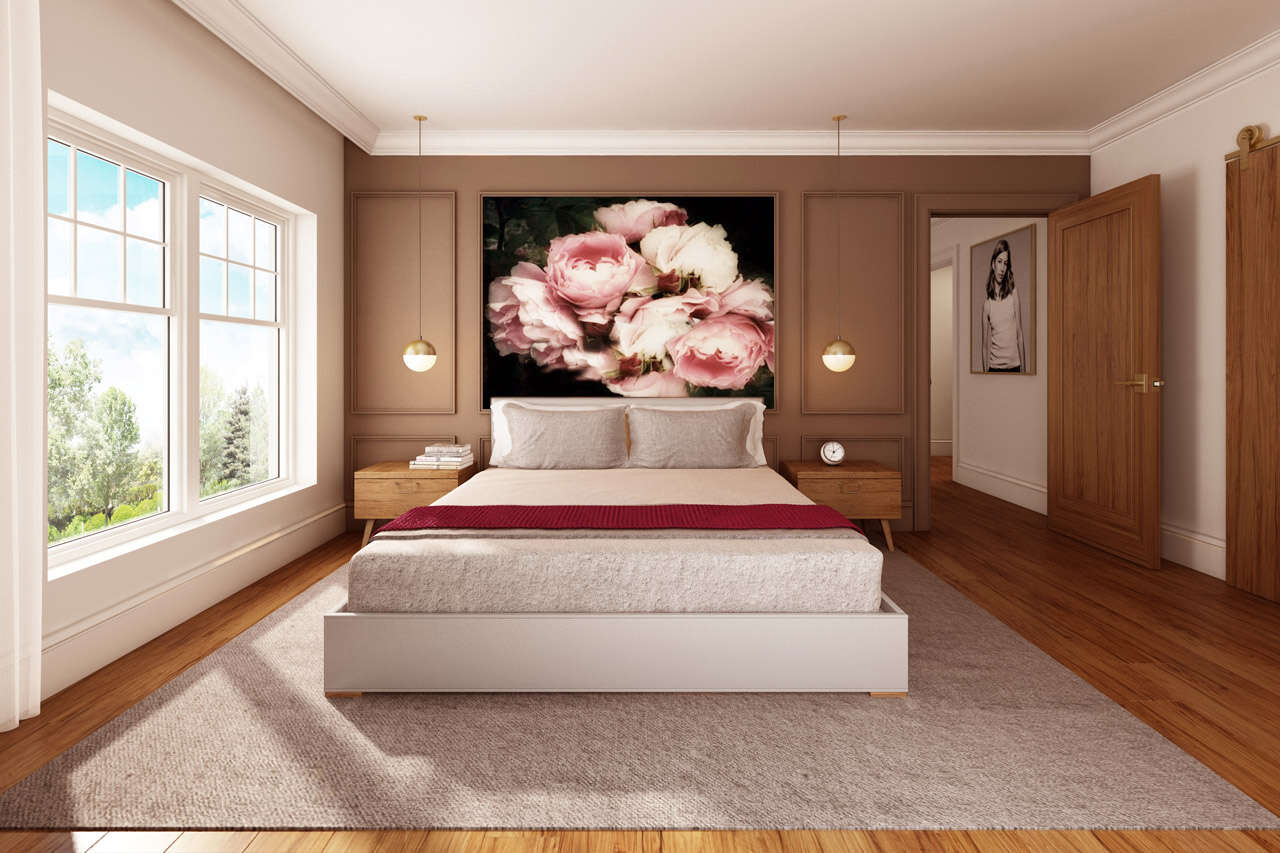 Rendering of a suite at the Martin House