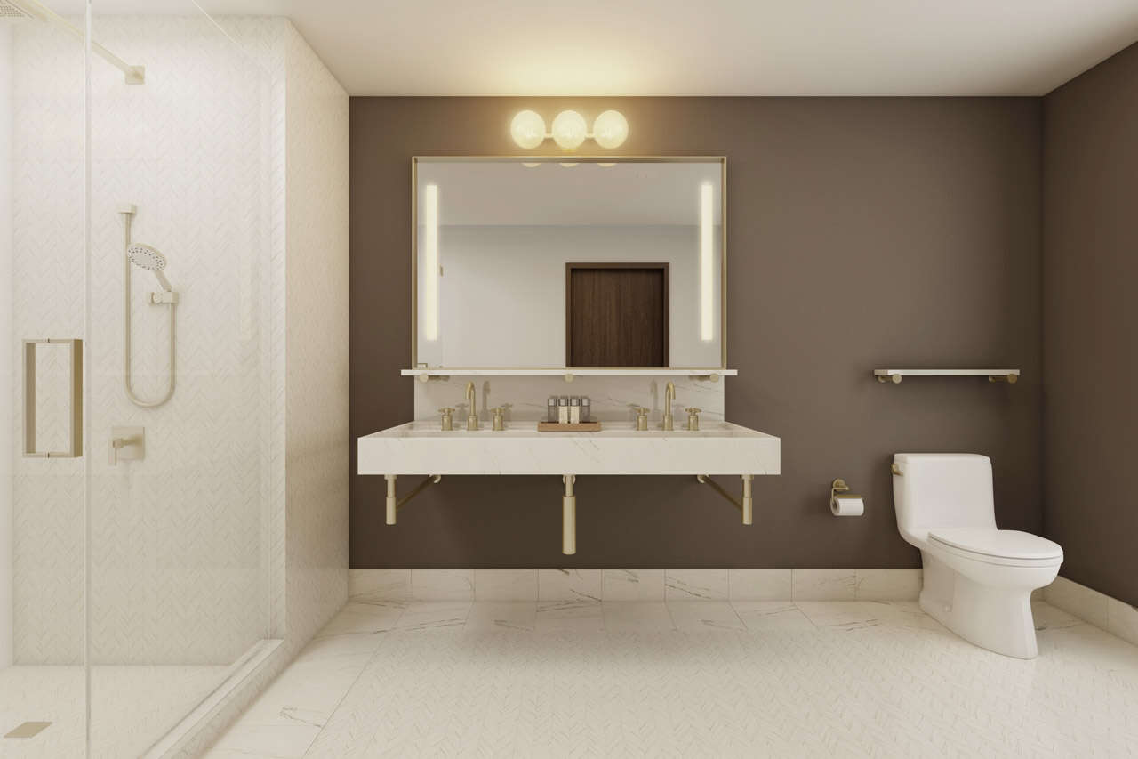 Rendering of a suite bathroom