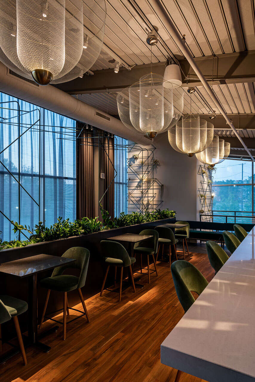 Inside the seating area at Garden City