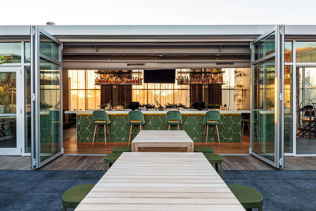 Looking into the bar area at Garden City